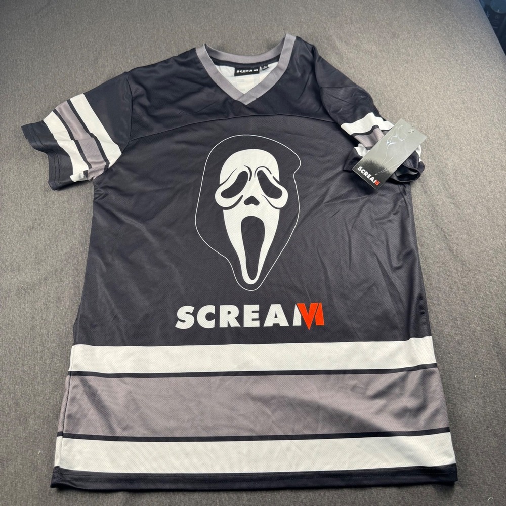 Scream VI Ghostface Movie Promo Jersey Black Gray White Mesh Small 23 Horror
